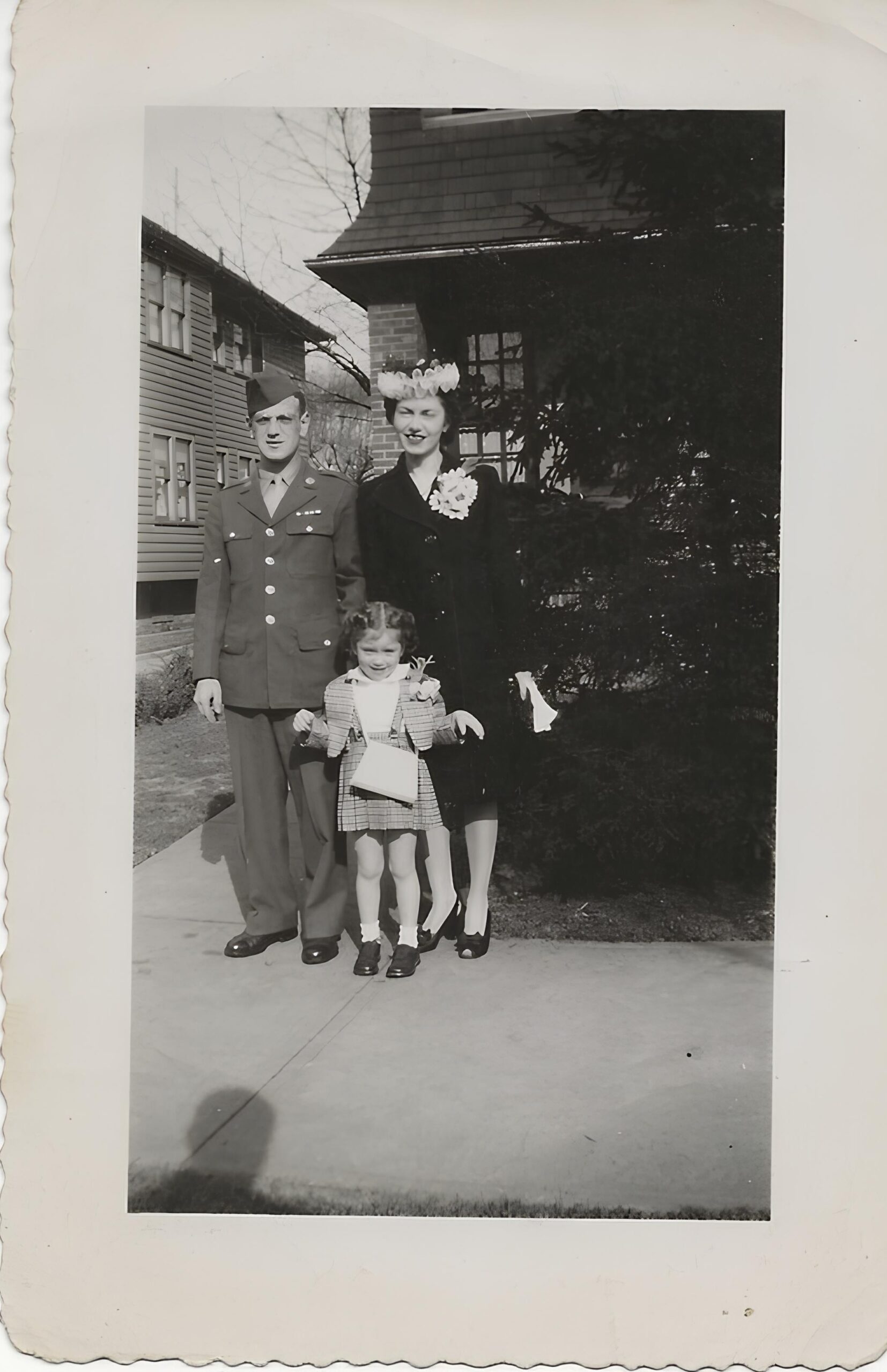Werner and Anna Kayem with their daughter Marilyn, after Werner's return from service.